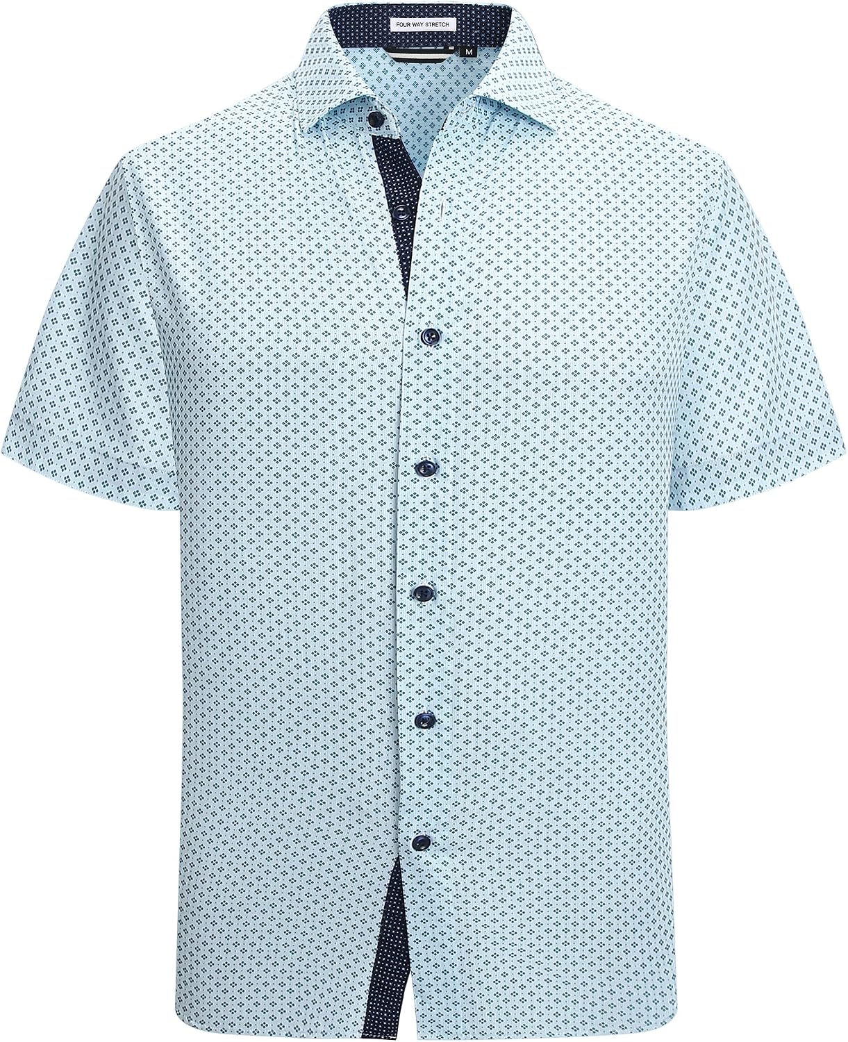 Alex Vando Mens Printed Dress Shirts Easy Care Button Down Shirt | Four-way flexible weave, Inner collar & cuff contrast, Anti-wrinkle texture, Lightweight, Great present for male relatives
