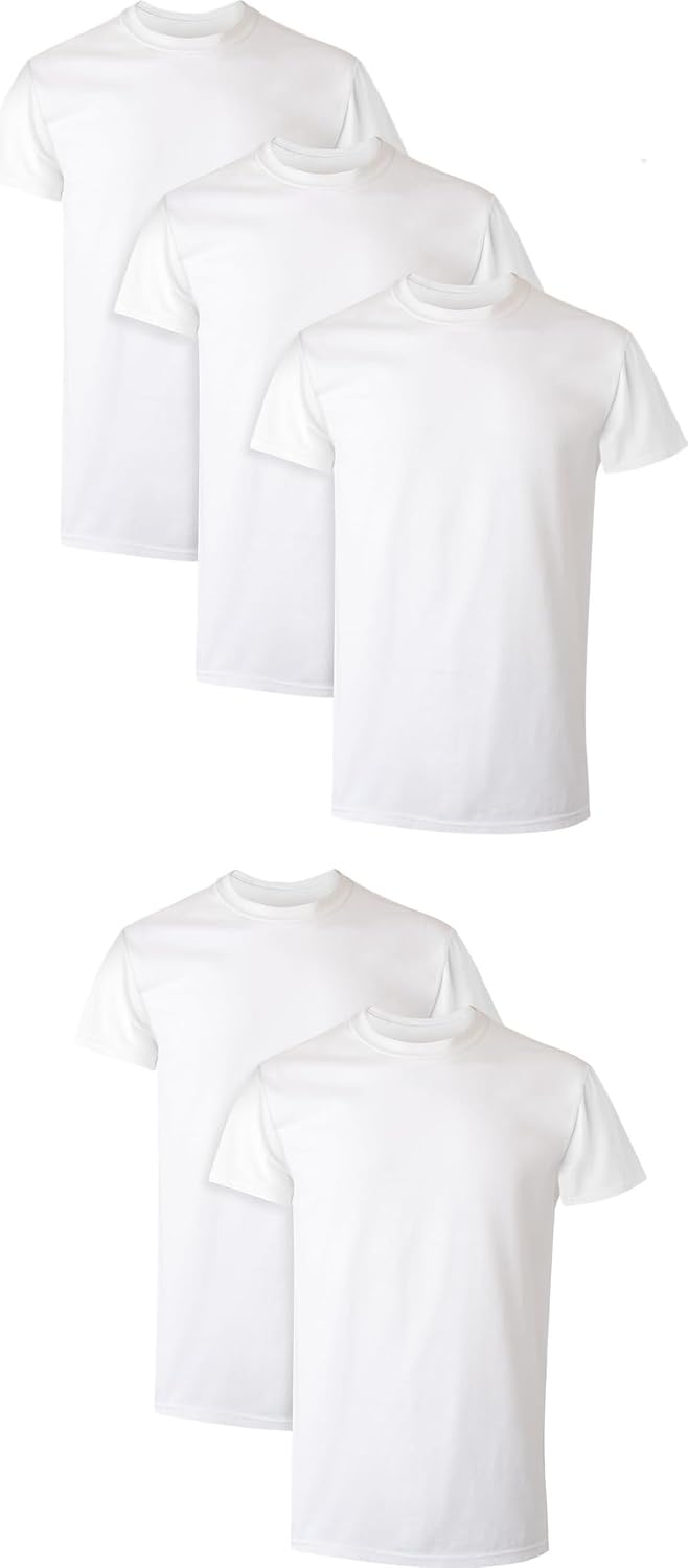 Hanes Men's Performance Undershirt, X-Temp Moisture-Wicking Crewneck, White 5-Pack