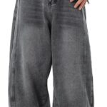 Men’s Baggy Wide Leg Jeans — Loose Fit Washed Denim