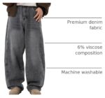 Men’s Baggy Wide Leg Jeans — Loose Fit Washed Denim