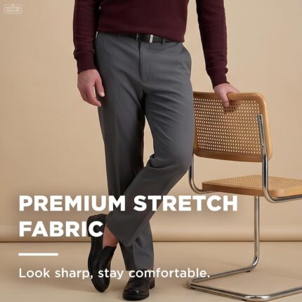 Men’s Classic Fit No-Iron Khaki Trousers — Flat Front