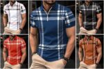 Men’s Colour Block Polo Shirt — Slim Fit with Chest Pocket