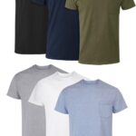 Men’s Cotton Pocket T-Shirt Undershirts — Pack of 6