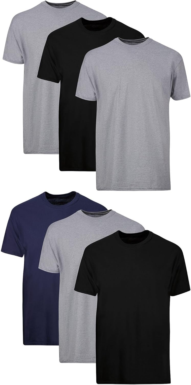 Men’s Cotton Undershirt Multipack — Stay-Tucked Crew Neck Men’s Cotton Undershirt Multipack — Stay-Tucked Crew Neck