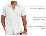 Men’s Cuban Collar Short Sleeve Shirt — Textured Panel Front