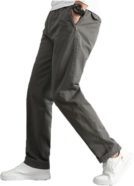 Men's Elastic Waist Jogger Cargo Trousers — Lightweight Casual