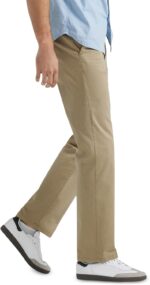 Men’s Flat Front Straight Leg Trousers — Regular Fit with Stretch