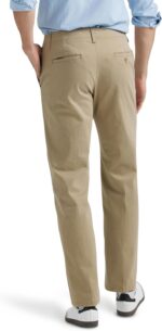 Men’s Flat Front Straight Leg Trousers — Regular Fit with Stretch