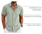 Men’s Linen Blend Beach Shirt — Short Sleeve, Button Down