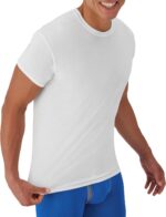 Men’s Moisture Wicking Crewneck Undershirts — Pack of 5, White