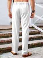 Men’s Pleated Elastic Waist Trousers — Lightweight Loose Fit