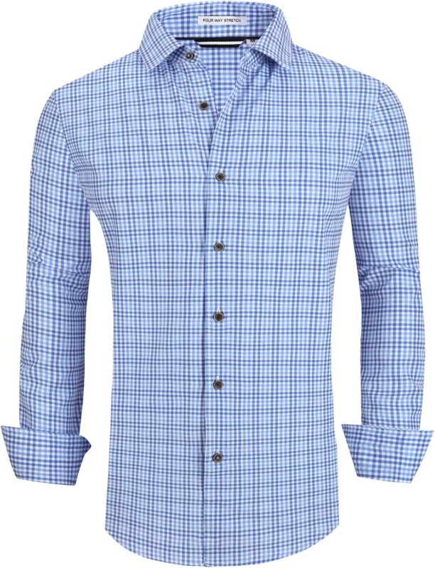 Men's Printed Business Casual Shirt — Wrinkle Resistant Four-Way Stretch