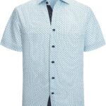 Men’s Printed Dress Shirt — Button Down, Four-Way Stretch Weave