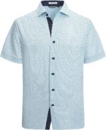 Men’s Printed Dress Shirt — Button Down, Four-Way Stretch Weave