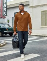 Men’s Quarter Zip Mock Neck Pullover — Lightweight Textured Knit