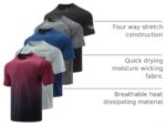 Men’s Quick Dry Crew Neck T-Shirts — Pack of 5, Athletic Fit