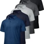 Men’s Quick Dry Polo Shirts — Pack of 5, Short Sleeve Performance Knit