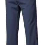 Men’s Regular Fit Flat Front Dress Trousers — Stretch, Wrinkle Free
