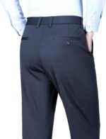 Men’s Regular Fit Flat Front Dress Trousers — Stretch, Wrinkle Free