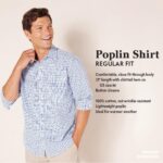 Men’s Regular Fit Long Sleeve Poplin Shirt — Business Casual