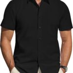 Men’s Short Sleeve Dress Shirt — Stretch with Stain-Resistant Finish