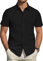 Men’s Short Sleeve Dress Shirt — Stretch with Stain-Resistant Finish