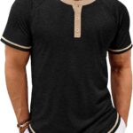 Men’s Short Sleeve Henley T-Shirt — Lightweight Vintage Wash
