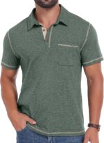Men’s Short Sleeve Polo Shirt with Chest Pocket — Classic Collar