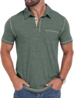 Men’s Short Sleeve Polo Shirt with Chest Pocket — Classic Collar