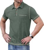 Men’s Short Sleeve Polo Shirt with Chest Pocket — Classic Collar