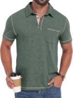 Men’s Short Sleeve Polo Shirt with Chest Pocket — Classic Collar