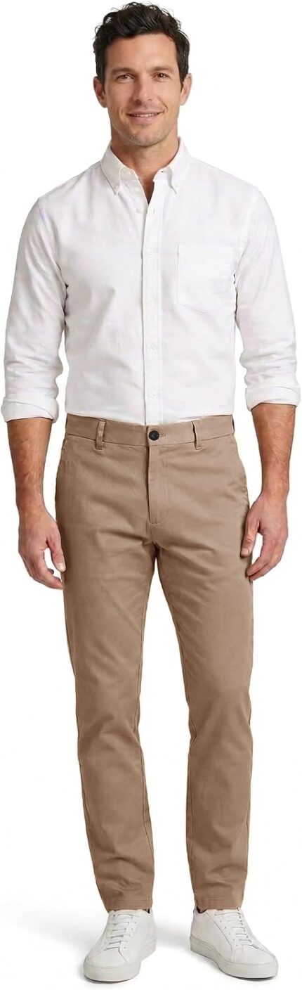Men’s Slim Fit Tapered Chino Trousers — Cotton Twill