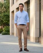 Men’s Slim Fit Tapered Chino Trousers — Cotton Twill