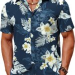 Men’s Tropical Print Short Sleeve Shirt — Button Down Summer Shirt