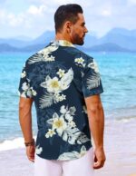 Men’s Tropical Print Short Sleeve Shirt — Button Down Summer Shirt