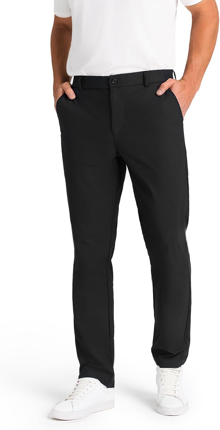 SNOWTEN Mens Classic Fit Golf Pants Stretch Dress Pants 30''\/32''\/34'' Lightweight Casual Suit Pants with Pockets